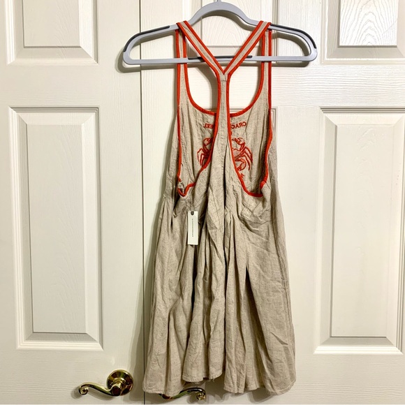 Beige Mini Dress with Red Crab Appliqué - Picture 4 of 8